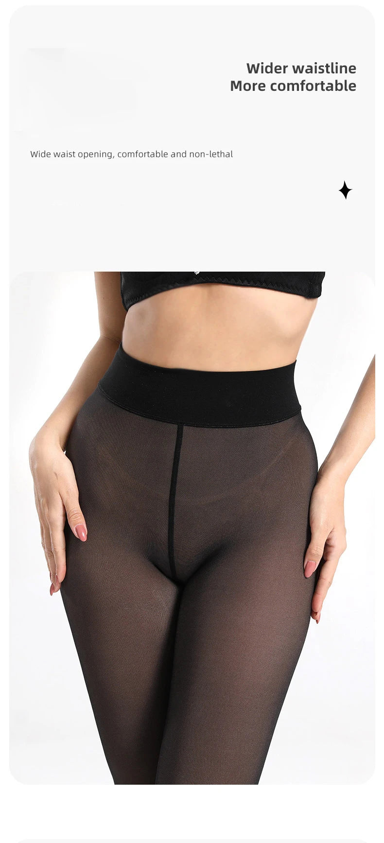 BONAS Fashion Woman Tights Sexy Pantyhose Translucent Slim Tights Elastic Velvet Pantyhose Female High Waist Stockings