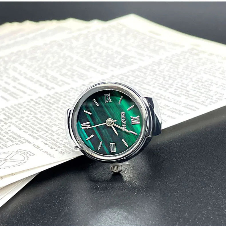 Hot Selling Finger Watch Ring Creative Movement Fashion Accessories Vintage Alloy Shell Quartz Watch Men Jewelry Women Gift