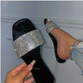 Summer Sandals Women Flip Flops Rhinestone Flat Sandals Ladies Slippers Shoes Female Round Toe Bling Luxury Sandalias Mujer