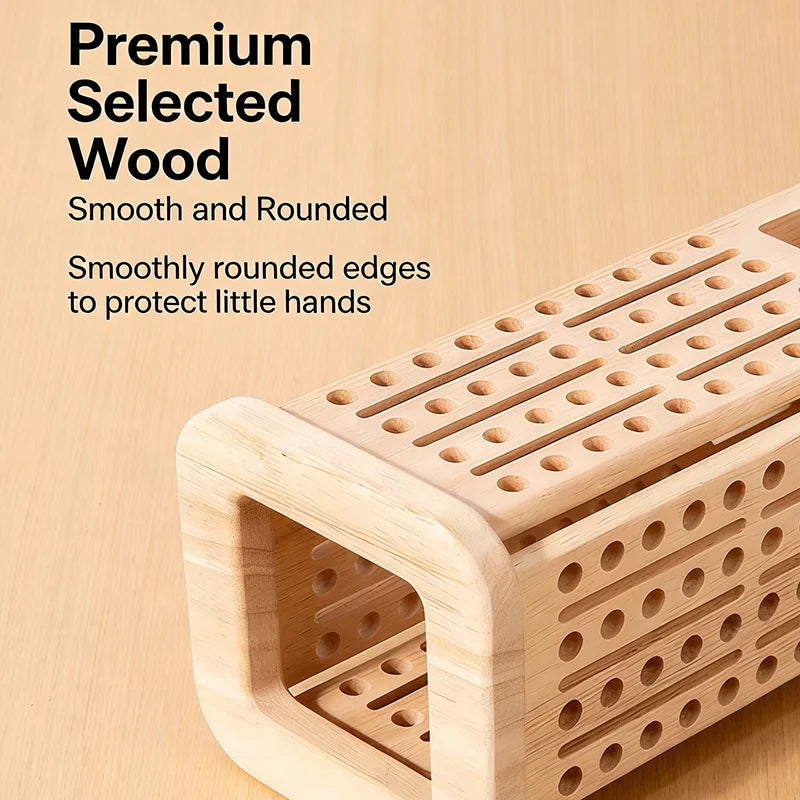 Montessori Game Wooden Board Game Multiplayer for Kids 4-8 Math Educational Fine Motor Skill Toy for Girl Boys Classic Fun Games