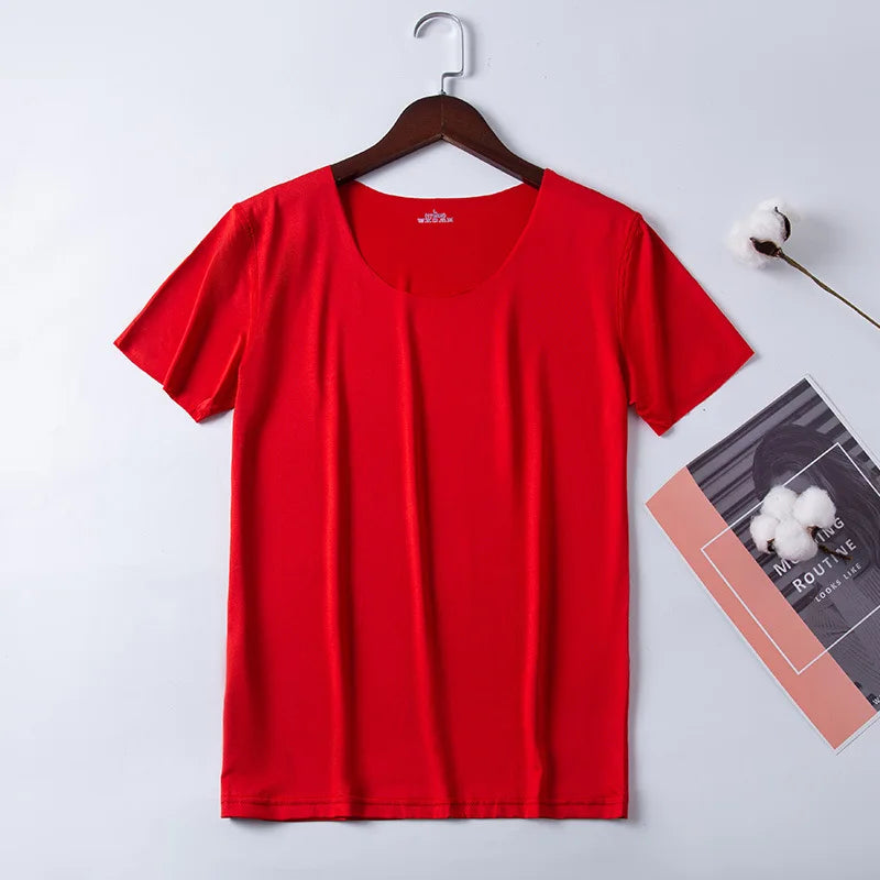 Summer Women T-shirts Ice Silk T-shirt Vest Short Sleeve Tank Fashion Woman Blouses 2023 Slim y2k Tops Undershirt Woman Clothes