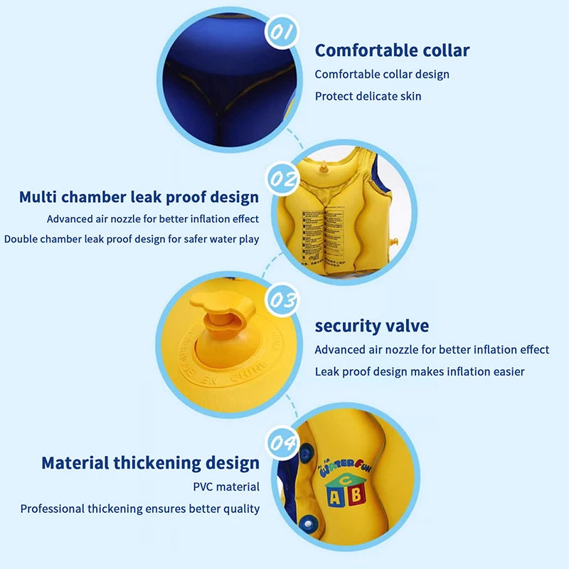 Childen Flotation Swimming Life Jacket Vest Boats Fishing Vest Swimming Drifting Vest
