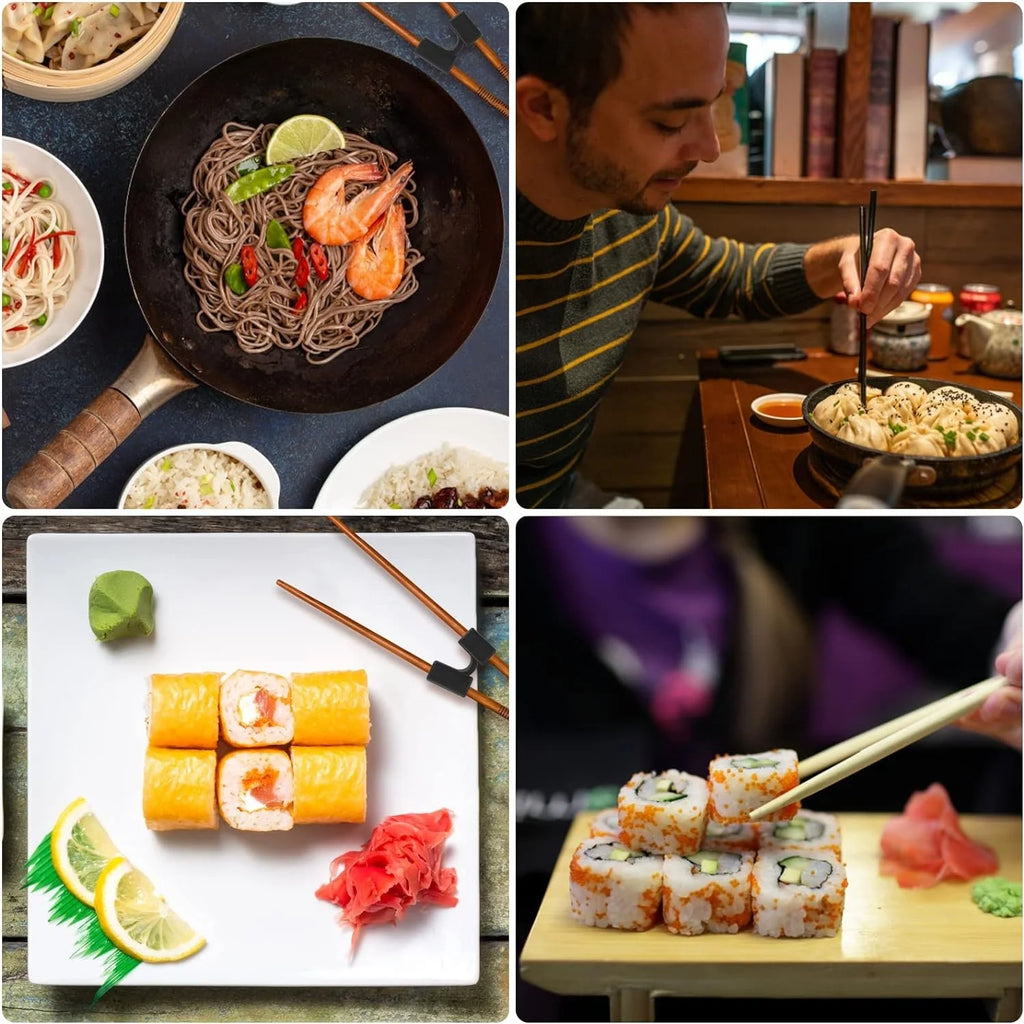 5PCS Training Chopsticks Replaceable Practice Chopsticks Plastic Non Slippery Heat Resistant Training Chopstick Right Left Hand