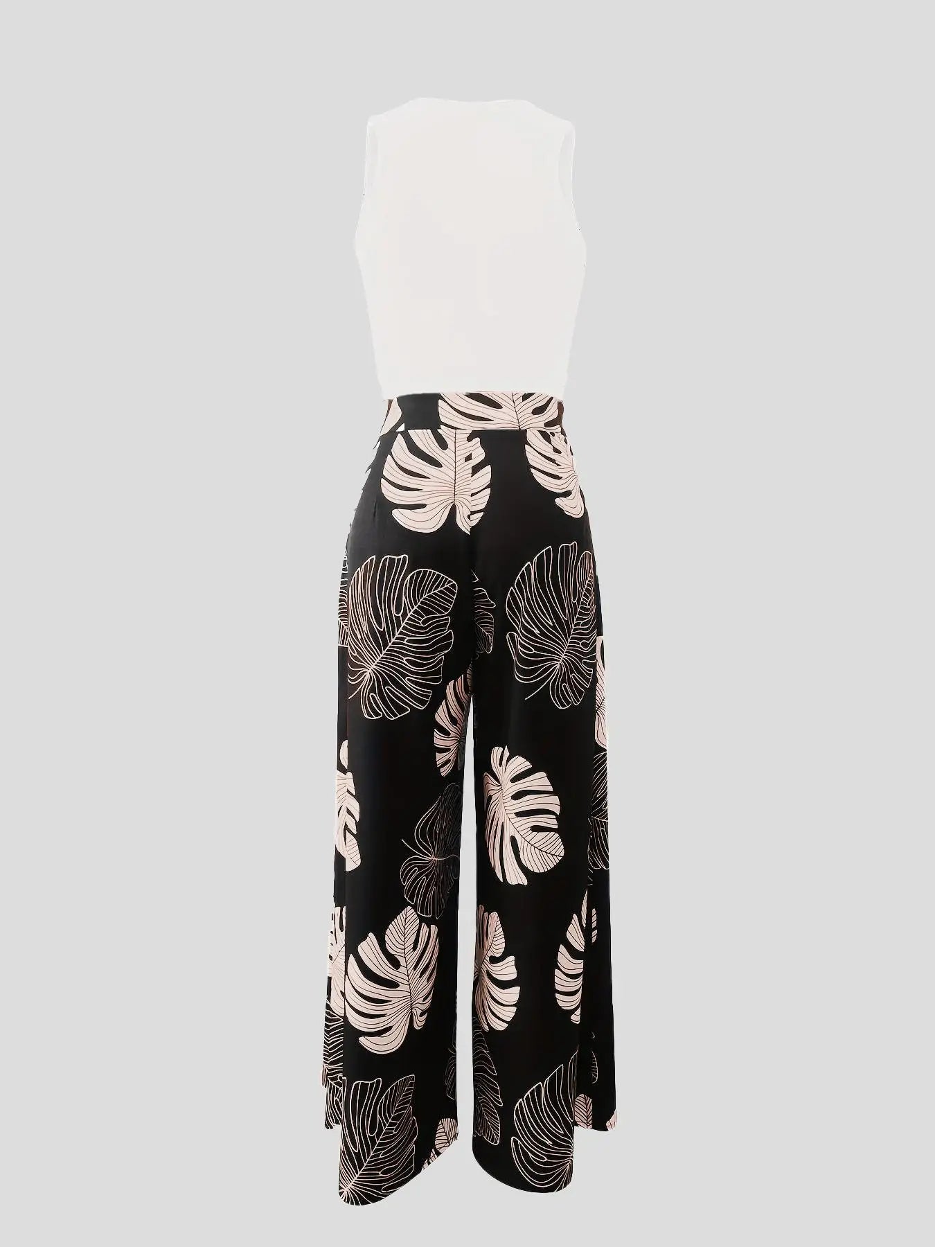 Summe Two Piece Outfits Woman New Women's Elegant Casual Hollow O Neck Short Vest Printed Trousers Set Women Clothes