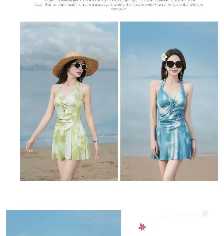 New Swimsuit Women One-piece Boxer-angle Conservative Slim Belly Covering Sexy Pure Desire Hot Spring Plus Size Swimsuit Women