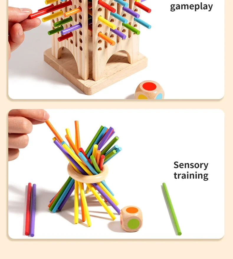 Montessori Game Wooden Board Game Multiplayer for Kids 4-8 Math Educational Fine Motor Skill Toy for Girl Boys Classic Fun Games