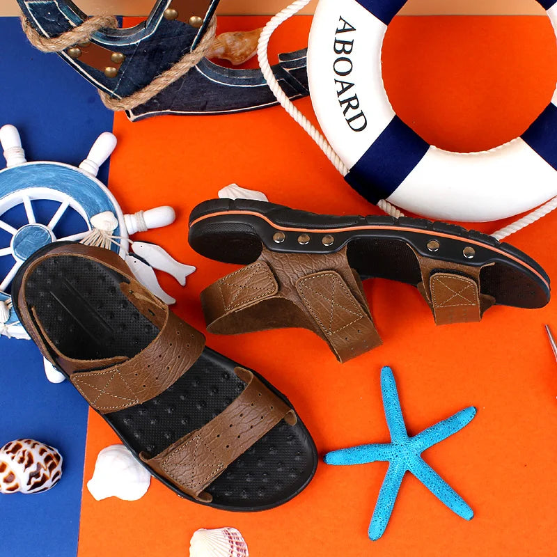 Men's New Summer Breathable Men's Sandals Fashion Trend Beach Shoes Slippers Sandals Mens Sandals Summer Genuine Leather Sandals