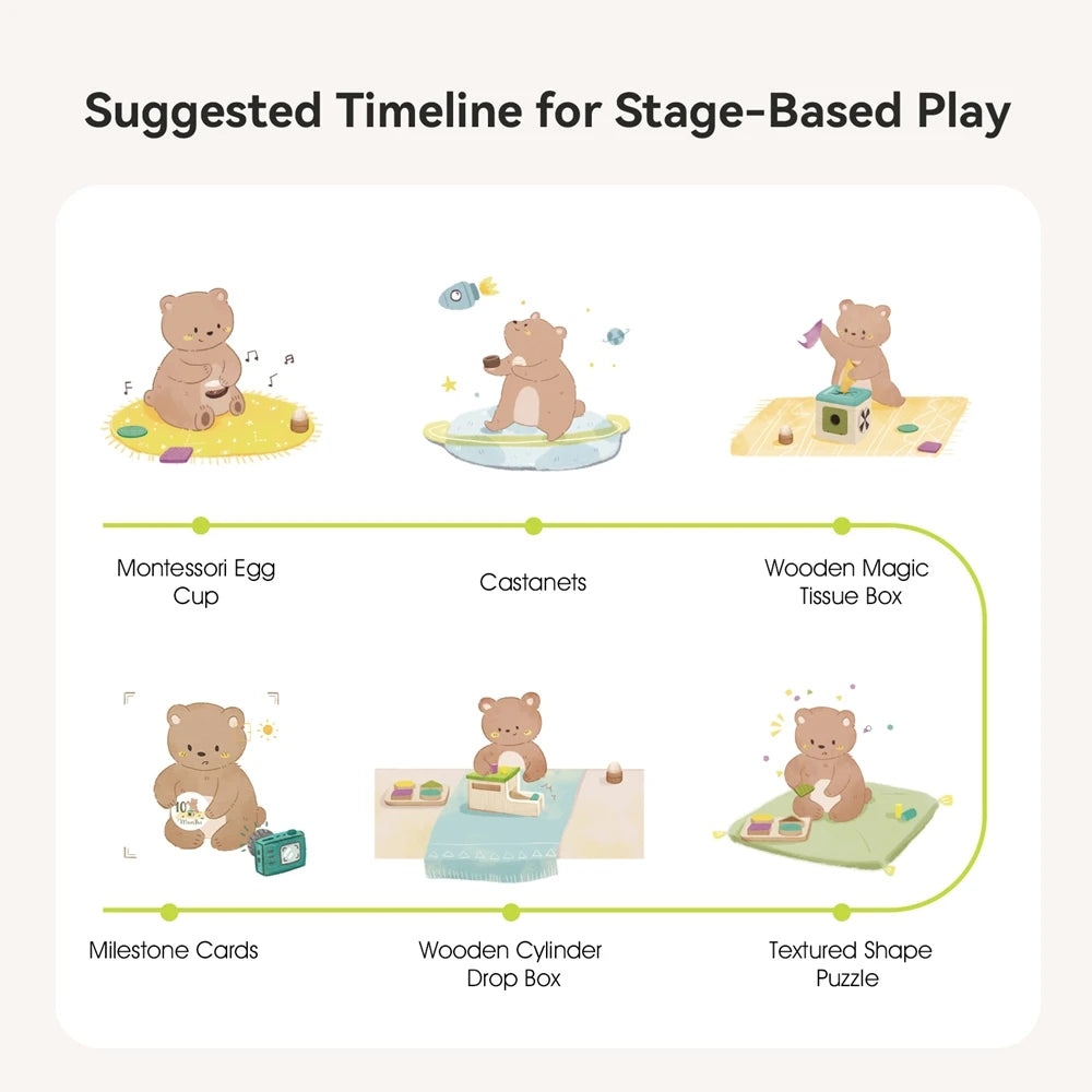 8pc Baby 0 12 Months Toy Wooden Montessori Toy Children Creative Games Toy Kids Early Education Hand Brain Sense Toys Sets Gift