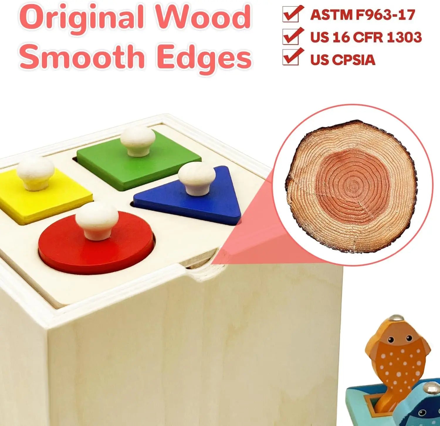Montessori  Wooden Toy Includes Color Sorting  ,Pulling Carrots, Fishing, Insect Catching Games, Fine Motor Skills Toy