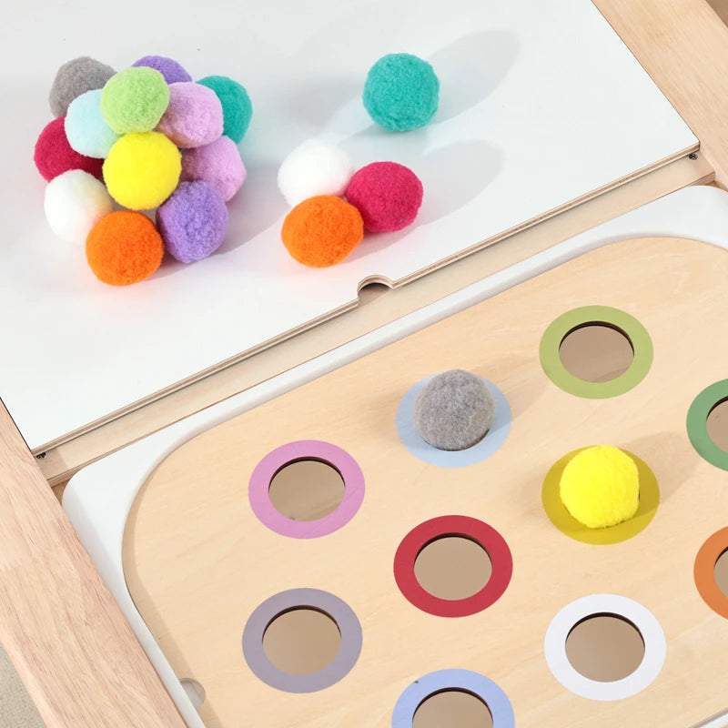 Montessori Sensory Table for Child Wooden Children Sensory Tray Baby Early Education Toys Learning Fine Movement Board Gift