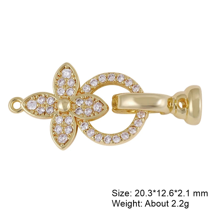 Juya 18K Gold Silver Plated Decoration Accessories Fastener Closure Pearls Clasps Lock For DIY Needlework Beads Jewelry Making