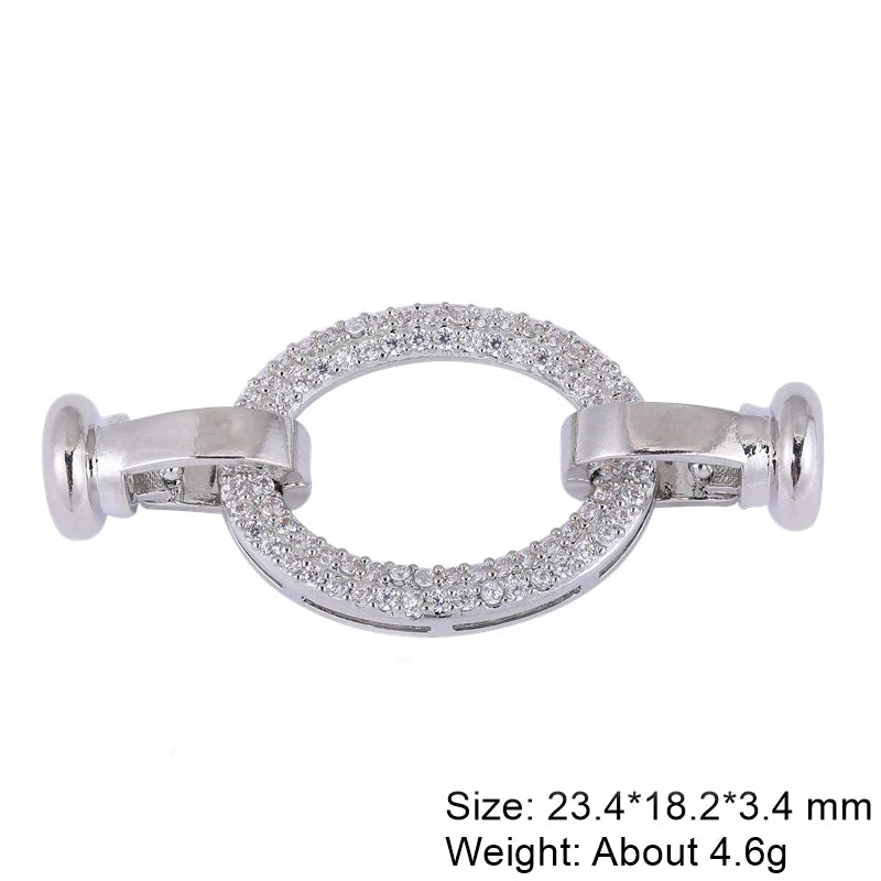 Juya 18K Gold Silver Plated Decoration Accessories Fastener Closure Pearls Clasps Lock For DIY Needlework Beads Jewelry Making