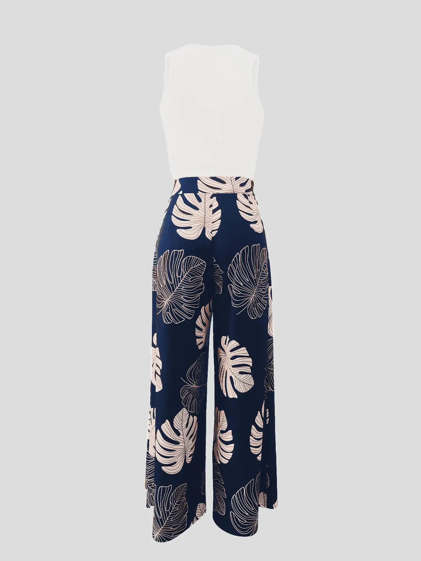 Summe Two Piece Outfits Woman New Women's Elegant Casual Hollow O Neck Short Vest Printed Trousers Set Women Clothes