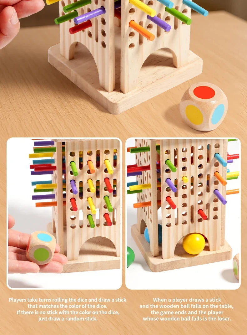Montessori Game Wooden Board Game Multiplayer for Kids 4-8 Math Educational Fine Motor Skill Toy for Girl Boys Classic Fun Games