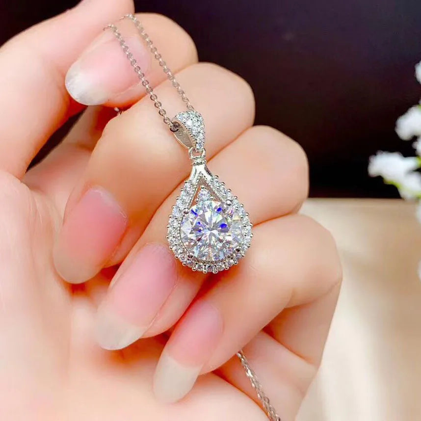 Necklace for Woman Wedding Fine Jewely with 925 Sterling Sliver Plated 18k White Gold Necklace