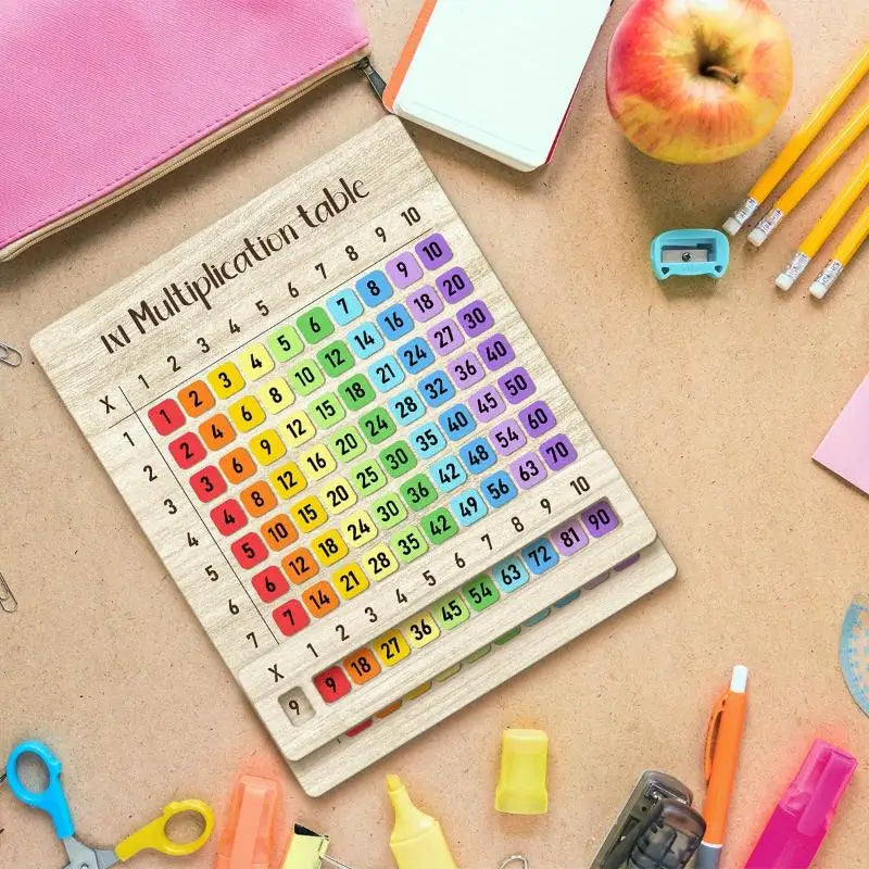 NEW Natural Wood Multiplication Chart Board Montessori Educational Toy for Children Arithmetic Practice Homeschool Teaching Aid