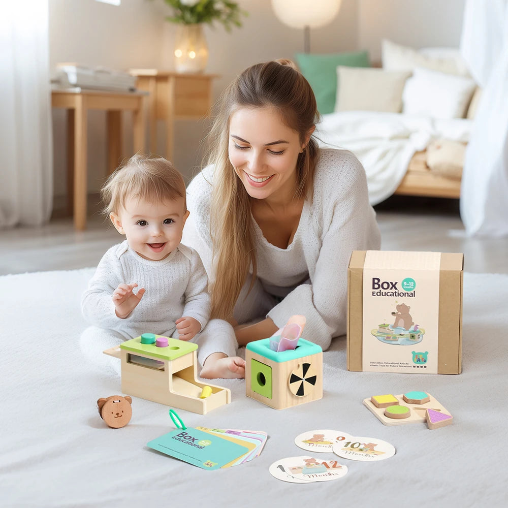 Montessori Wooden Toys Set Exercise The Hand-Eye Coordination Logic Ability Of Children Months 9-12Early Childhood Games Gifts