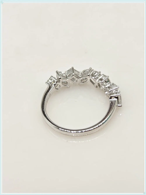 18K Gold Ring Grow Diamond CVD Lab Grow Diamond HPHT shaped diamond row ring couples wedding ring Female factory wholesale