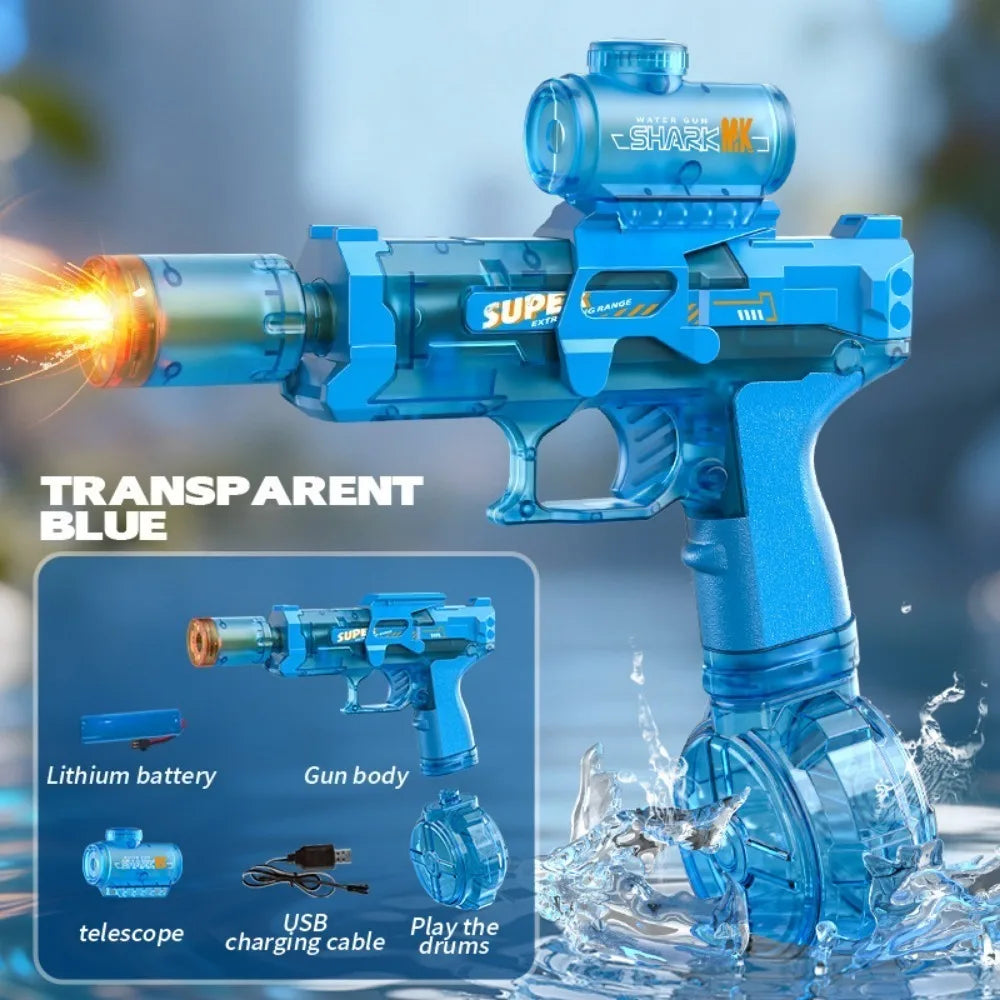 Powerful Electric Water Gun Full Continuous Shooting with Sensor Led Lights Outdoor Beach Water Battle Game for Children