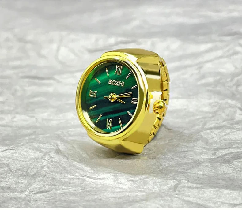 Hot Selling Finger Watch Ring Creative Movement Fashion Accessories Vintage Alloy Shell Quartz Watch Men Jewelry Women Gift