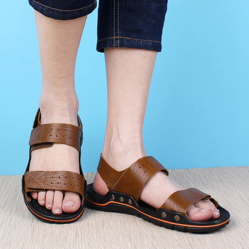 Men's New Summer Breathable Men's Sandals Fashion Trend Beach Shoes Slippers Sandals Mens Sandals Summer Genuine Leather Sandals