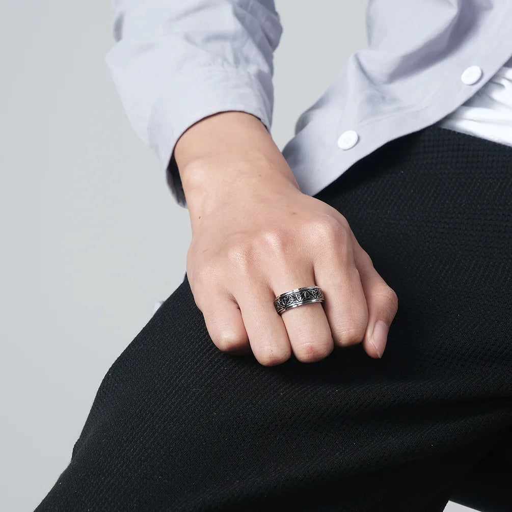 Vikings Celtic Knot Rune Rings For Men Rotating Stainless Steel Anti Stress Anxiety Relife Spinning Ring Anillo Antiestres