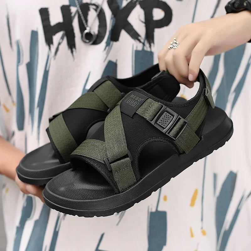 Summer Men Sandals Lightweight Open Toe Flat Mens Casual Shoes Outdoor Walking Sandals for Men Beach Shoes Size 39-45