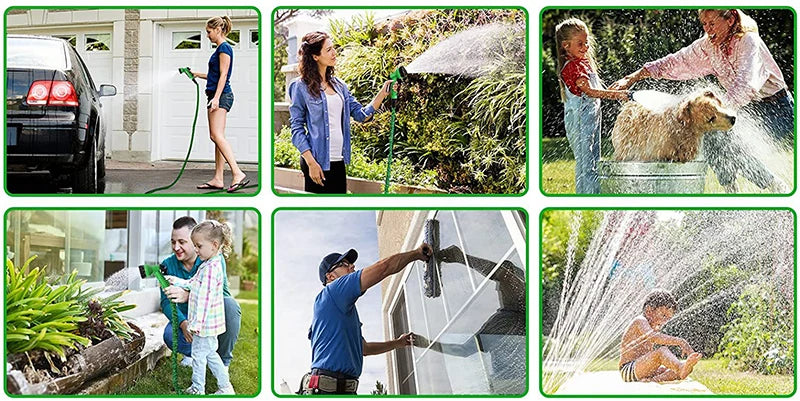 25FT-200FT Garden Hose Expandable Magic Water Pipe Home Garden Daily Watering Tools High-Pressure Car Wash Cleaning Water Gun