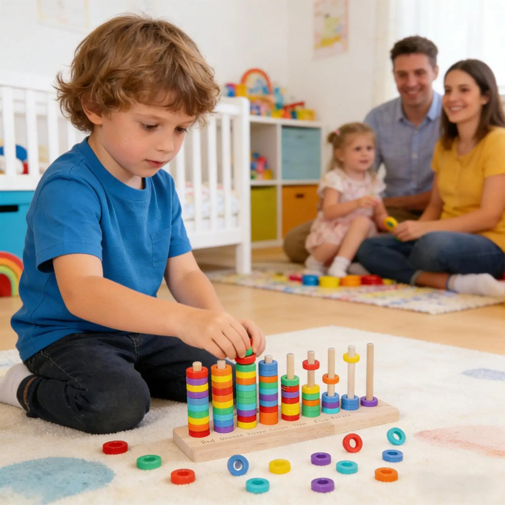 Montessori Wooden Colors Cognitive Matching Game Early Learning Educational Toys For Children Kids Logical Thinking Training