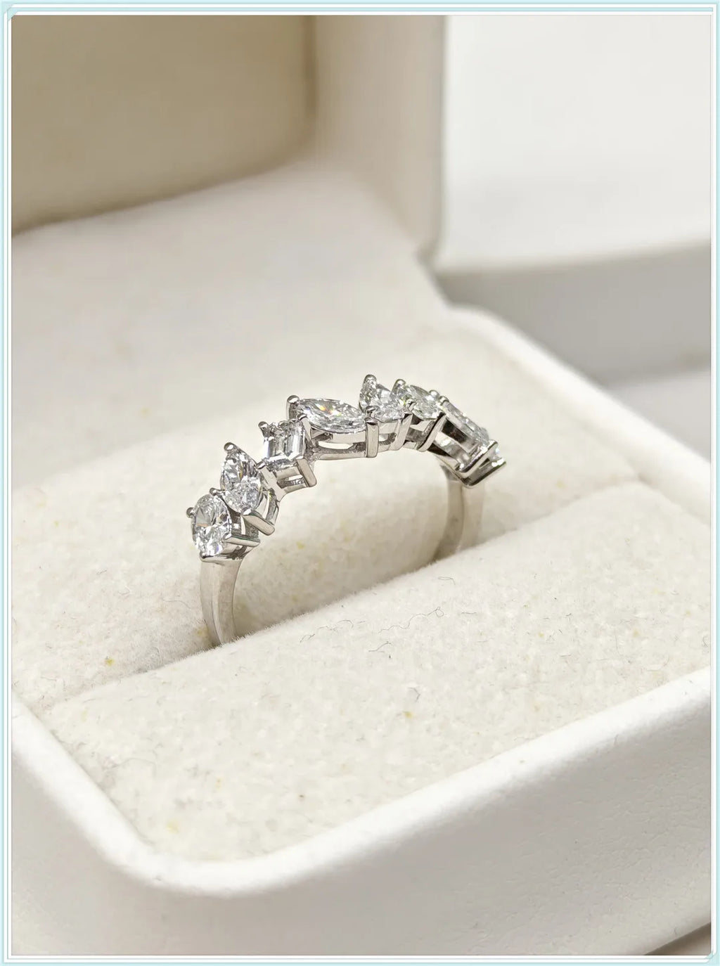 18K Gold Ring Grow Diamond CVD Lab Grow Diamond HPHT shaped diamond row ring couples wedding ring Female factory wholesale