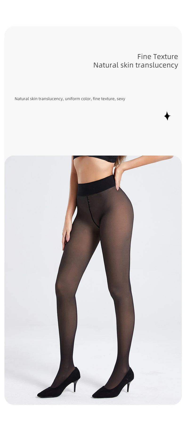 BONAS Fashion Woman Tights Sexy Pantyhose Translucent Slim Tights Elastic Velvet Pantyhose Female High Waist Stockings
