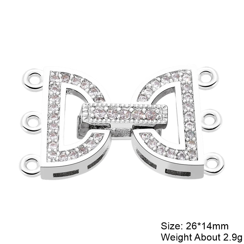Juya 18K Gold Silver Plated Decoration Accessories Fastener Closure Pearls Clasps Lock For DIY Needlework Beads Jewelry Making