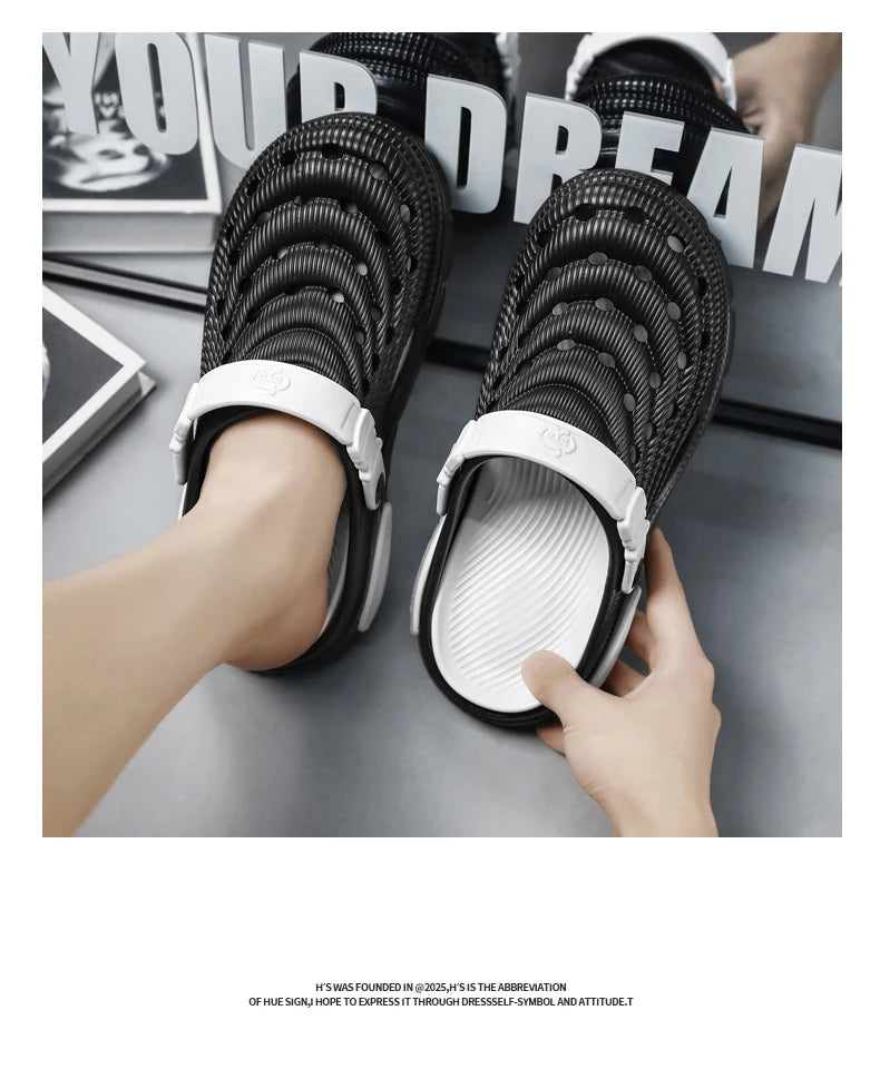Mens Sandals Thick Bottom Slip Ons Fashion Slippers for Men Casual Clogs Man 2026 New Trendy Beach Shoes Comfortable Garden Shoe