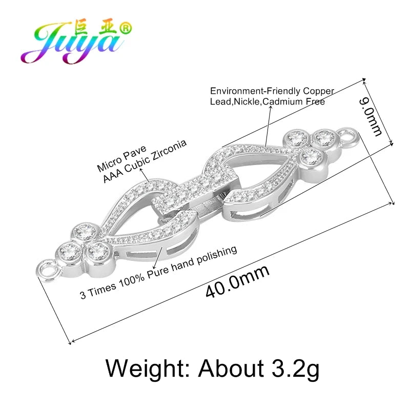 Juya 18K Gold Silver Plated Decoration Accessories Fastener Closure Pearls Clasps Lock For DIY Needlework Beads Jewelry Making