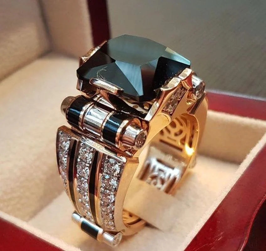 Vintage Jewelry Rings for Mens Gothic Stainless Steel Ring Gold Color Fidget Ring Mens Jewellery Indian Jewelry Anillo Hombre