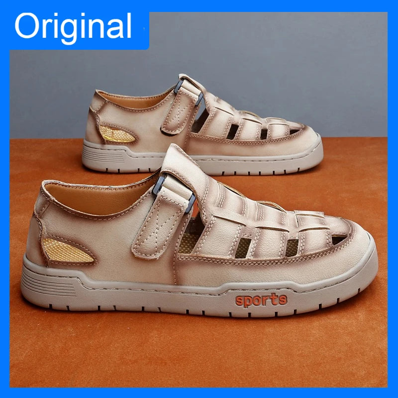 Mens Sandals Fashion Flat Comfort Lightweight Hollow Out Walking Shoes Summer Daily Commuting Casual Breathable Sports Sandals
