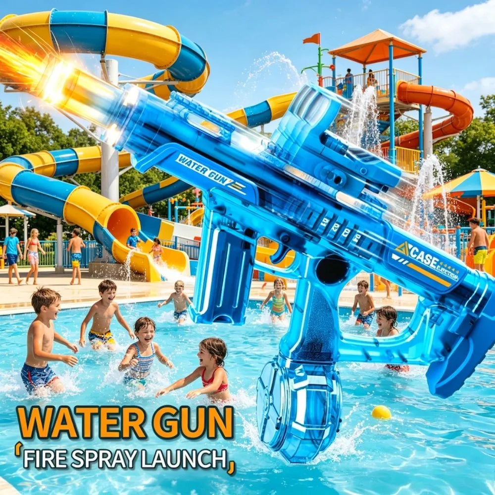 Powerful Electric Water Gun Full Continuous Shooting with Sensor Led Lights Outdoor Beach Water Battle Game for Children
