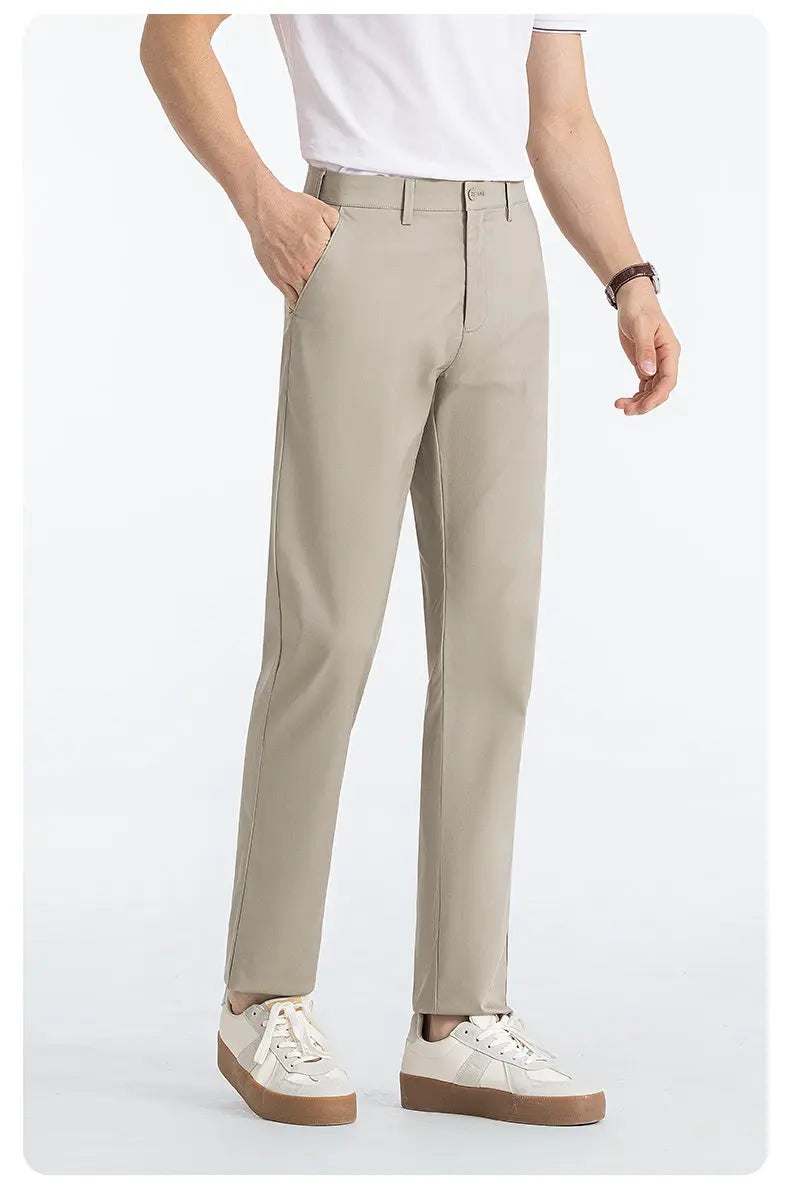 Men's High-End Suit Trousers - Breathable Lyocell Cotton Blend Dress Pants, Perfect for Office Wear and Comfortable Workwear