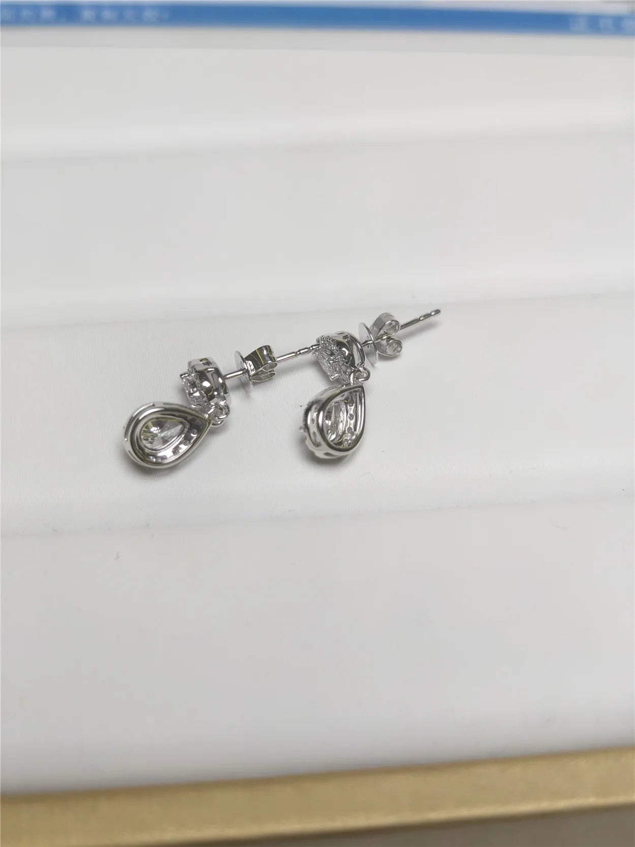 14K Gold Lab-Grown Diamond Two-Stone Drop Earrings, Pear-Cut 0.5CT Diamond Earrings, Fine Jewelry Customization Wholesale