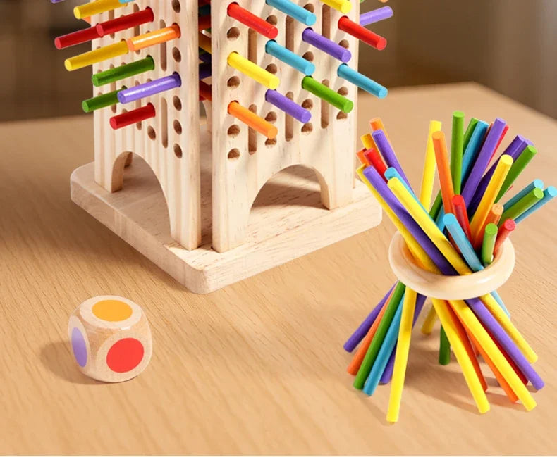 Montessori Game Wooden Board Game Multiplayer for Kids 4-8 Math Educational Fine Motor Skill Toy for Girl Boys Classic Fun Games