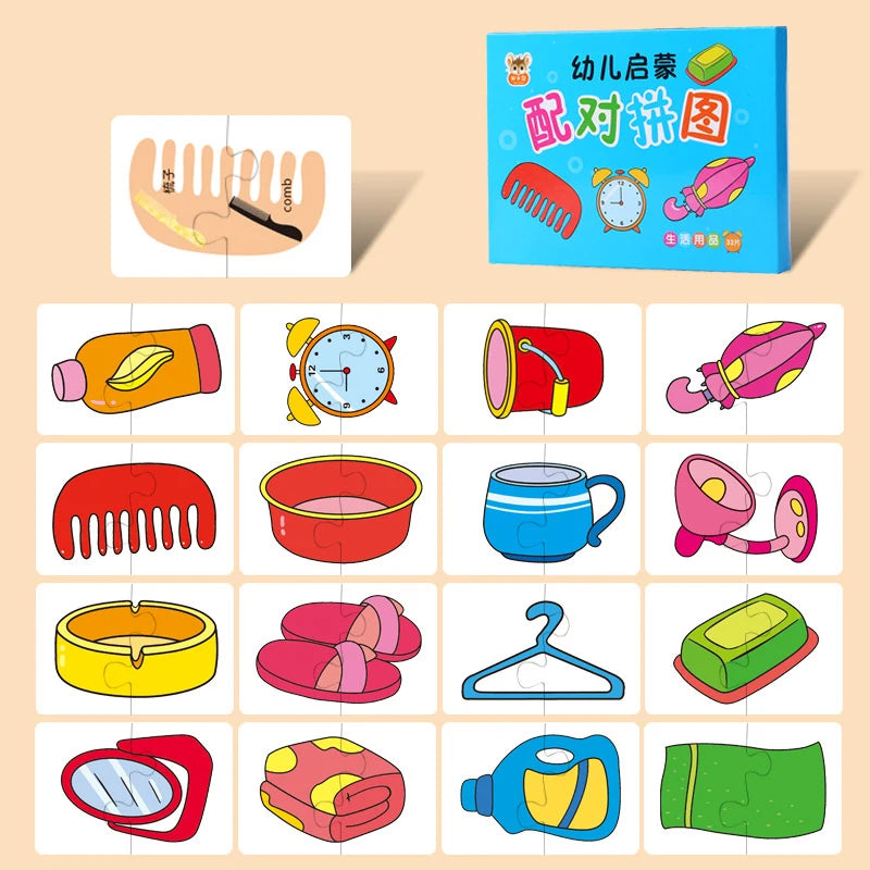 Montessori Cards Educational Toys for Children Learning Educational Puzzles Develop Cognitive Games for Babies Kids Baby Novel