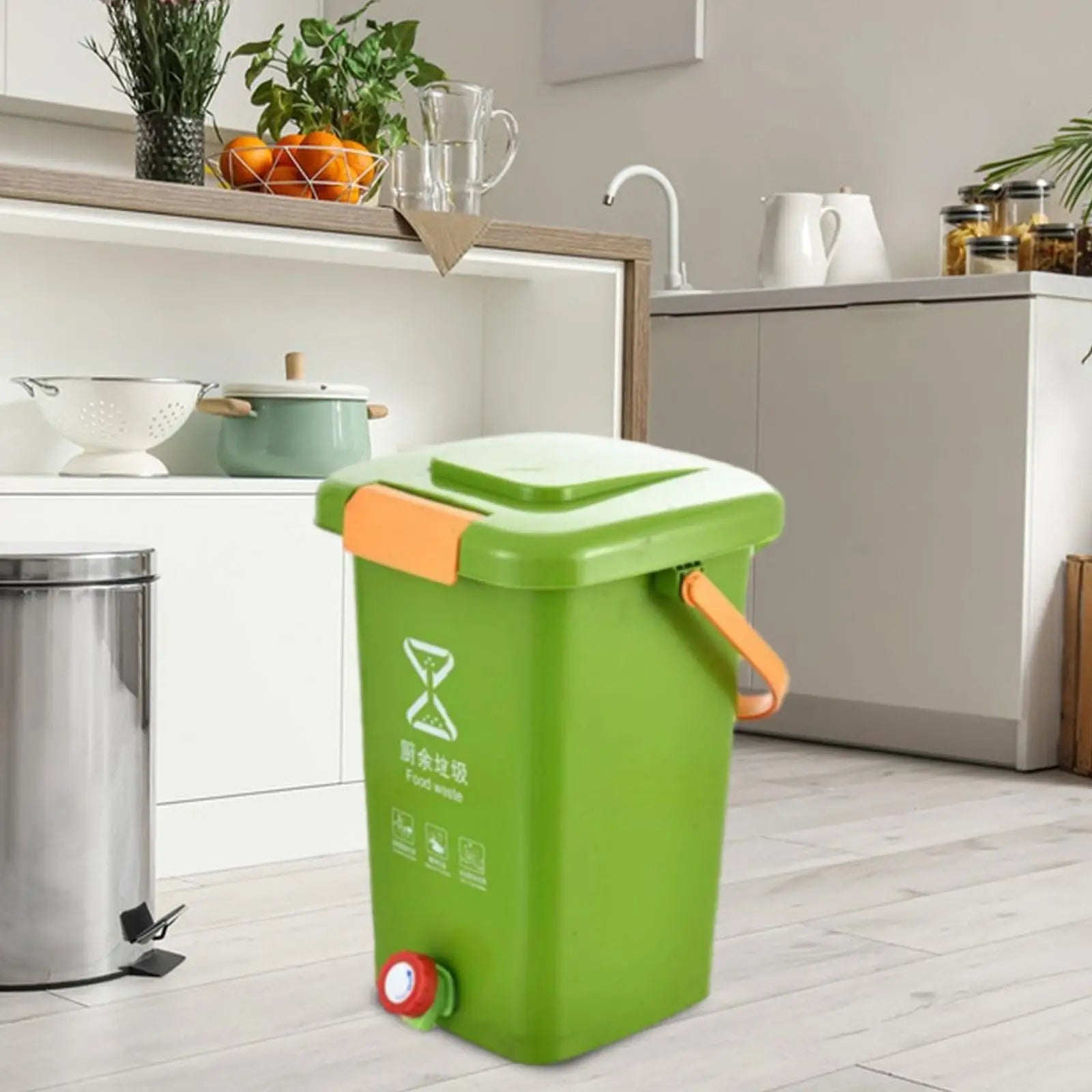 Kitchen Compost Bucket Waste Bin Wide Diameter Thickened Stylish Garbage Can Counter Compost Bin for Kitchen Countertop Home