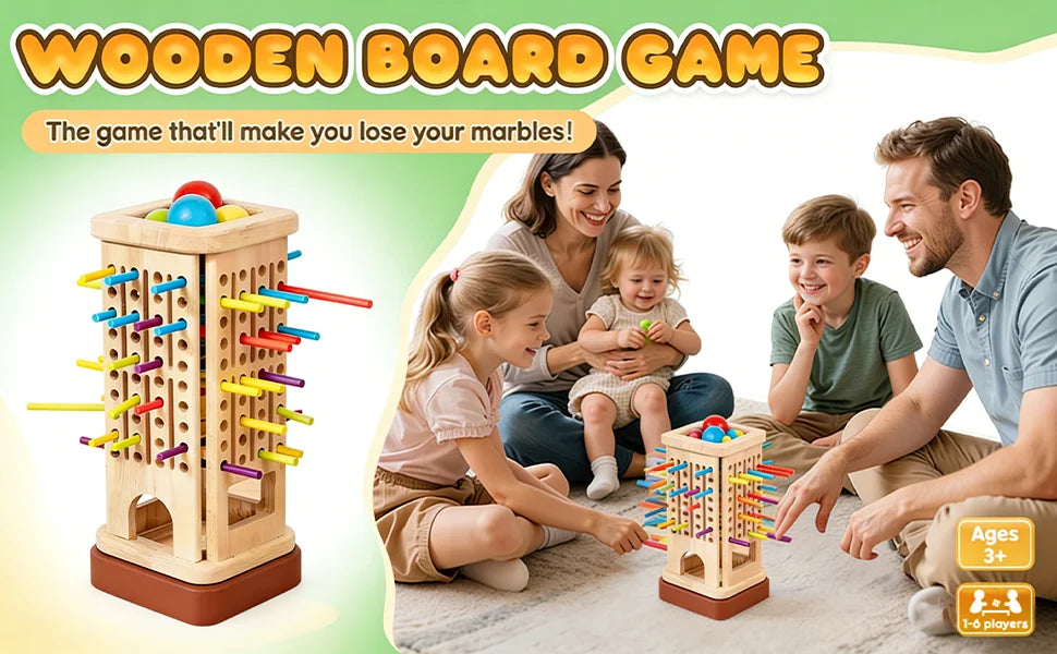 Montessori Game Wooden Board Game Multiplayer for Kids 4-8 Math Educational Fine Motor Skill Toy for Girl Boys Classic Fun Games
