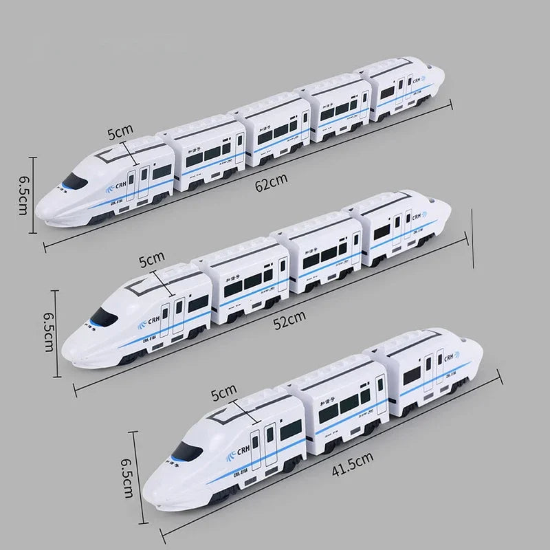 Kids DIY Simulation High Speeds Railway Train Toy Car Electric Sound Light Model Train Educational Toys Boys Girls Gift Birthday