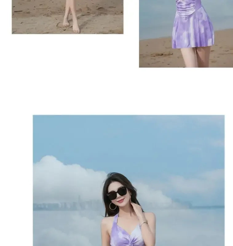 New Swimsuit Women One-piece Boxer-angle Conservative Slim Belly Covering Sexy Pure Desire Hot Spring Plus Size Swimsuit Women