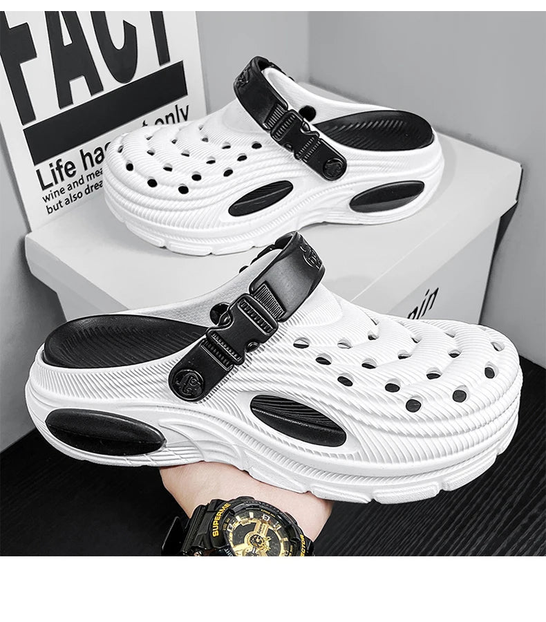 Mens Sandals Thick Bottom Slip Ons Fashion Slippers for Men Casual Clogs Man 2026 New Trendy Beach Shoes Comfortable Garden Shoe