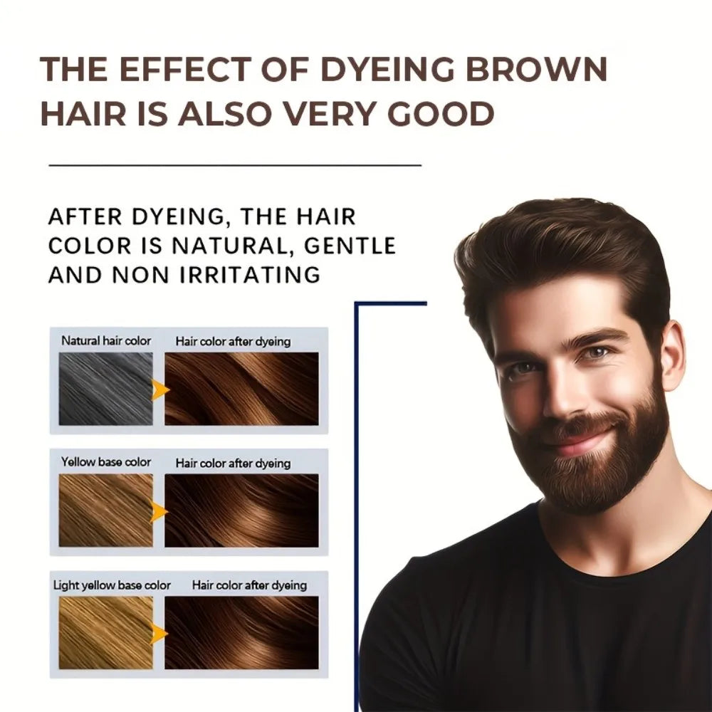 7-in-1 Men's Beard Dye Water, Mild Plant Pigment Men's Beard Natural Hair Color Dye, Portable Coloring,