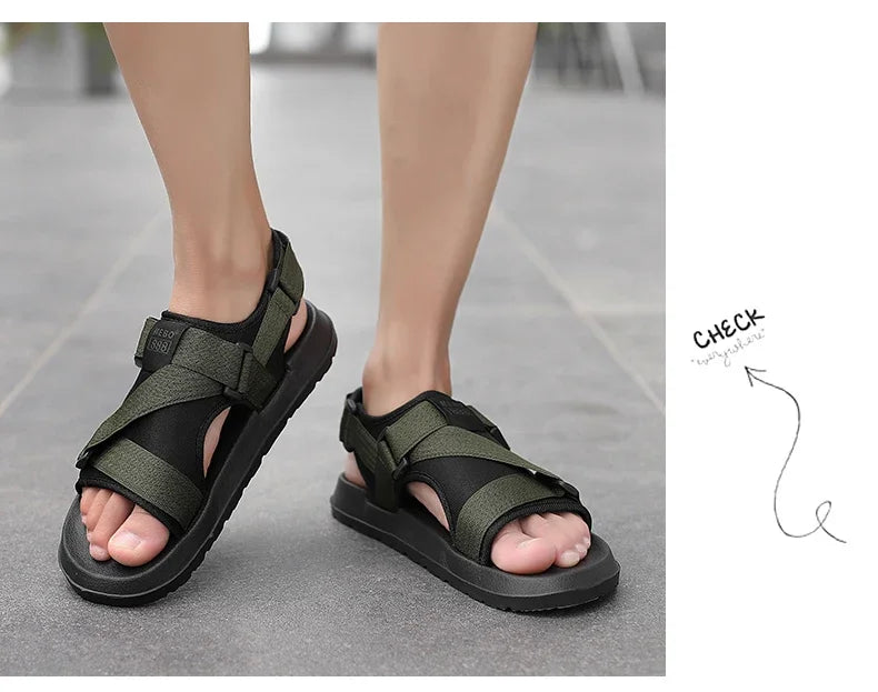 Summer Men Sandals Lightweight Open Toe Flat Mens Casual Shoes Outdoor Walking Sandals for Men Beach Shoes Size 39-45