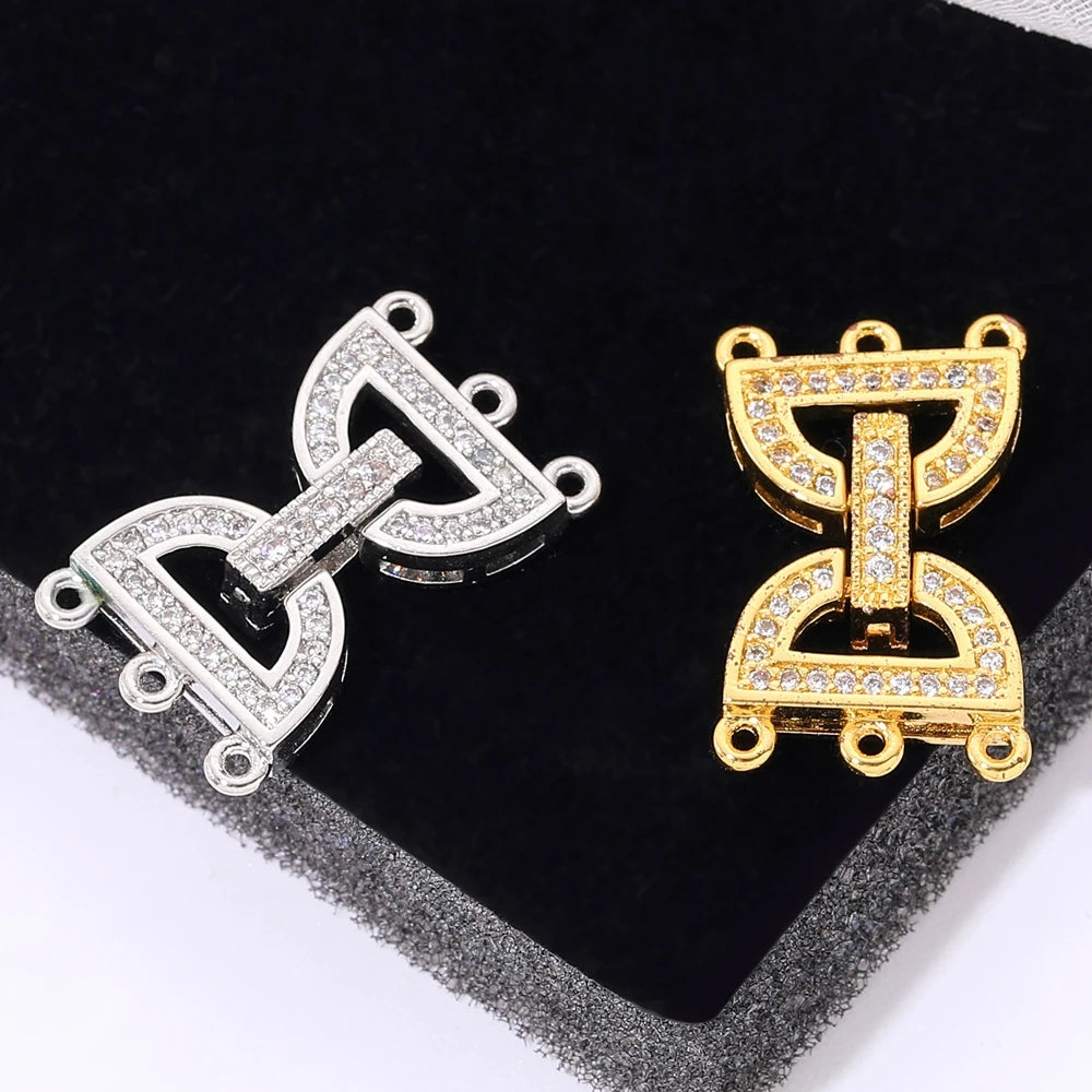 Juya 18K Gold Silver Plated Decoration Accessories Fastener Closure Pearls Clasps Lock For DIY Needlework Beads Jewelry Making