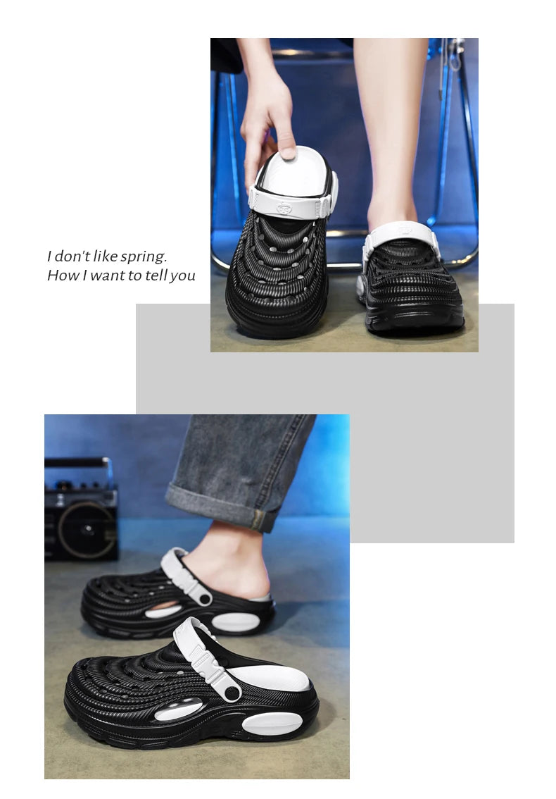Mens Sandals Thick Bottom Slip Ons Fashion Slippers for Men Casual Clogs Man 2026 New Trendy Beach Shoes Comfortable Garden Shoe